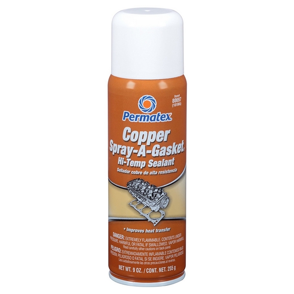 Усилитель прокладок, с медью, термостойкий, 255 г, аэрозоль, Permatex Copper Spray-A-Gasket Hi-Temp Sealant купить в Москве - Автомастер