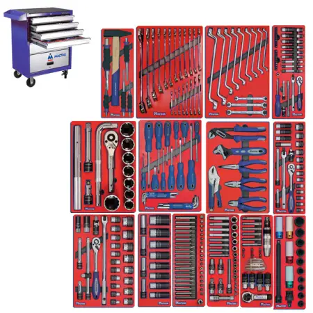 Инструментальная тележка и набор инструментов, 299 предметов Мастак 52-299B