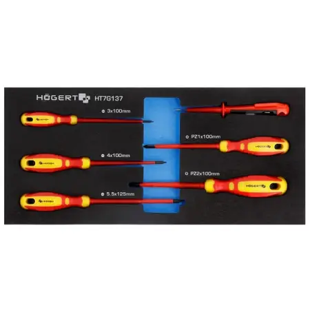 Набор диэлектрических отверток, 6 шт, ложемент EVA, HOEGERT HT7G137