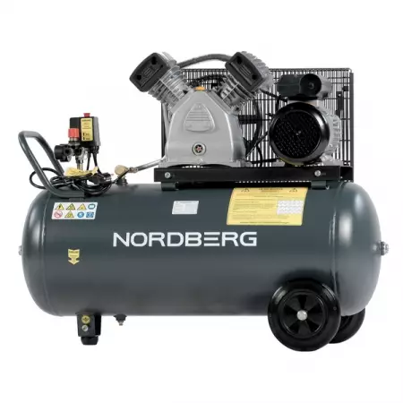 NORDBERG NCP100/420A Компрессор поршневой с ременной передачей 220В, ресив. 100л, 420л/мин