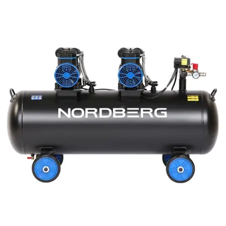 NORDBERG NCEO135/500 Компрессор безмасляный 220В, ресивер 135л, 500л/мин