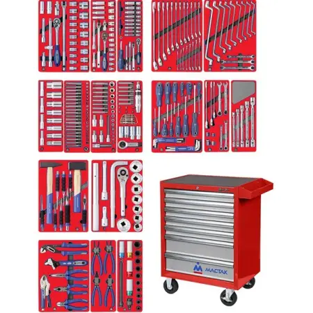 Набор инструментов "ЭКСПЕРТ" в красной тележке, 323 предмета МАСТАК 52-07323R