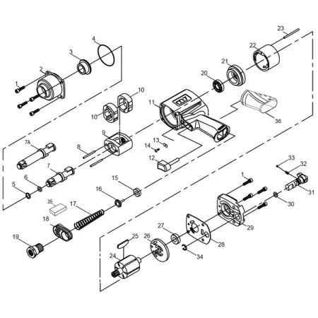 Ремкомплект для гайковерта NC-6236Q, пружина клапана MIGHTY SEVEN NC-6236P17