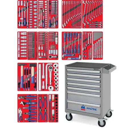 Набор инструментов "ЭКСПЕРТ" в серой тележке, 323 предметов МАСТАК 52-07323G