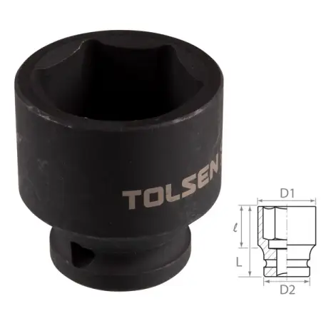 Головка торцевая ударная шестигранная 1/2", 27 мм, TOLSEN TT18227