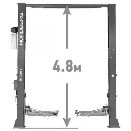 Nordberg N4122HE-6G Подъемник автомобильный 2-стоечный электрогидравлический 6 т, электростопора, 380V, серый