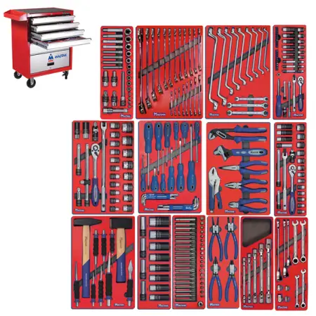Инструментальная тележка и набор инструментов, 270 предметов Мастак 52-270R