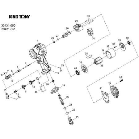 Ремкомплект для гайковерта 33431-050, пружина курка KING TONY 33431-A11