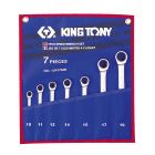 KING TONY 12107MRN Набор ключей комбинированных трещоточных 10-19 мм чехол из теторона 7 предметов