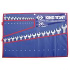 KING TONY 1226MRN Набор ключей комбинированных 6-32 мм чехол из теторона 26 предметов