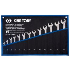 KING TONY 12D13MRN Набор комбинированных ключей, 6-24 мм, чехол из теторона, 13 предметов