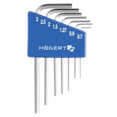 Набор Г-образных шестигранных ключей 0,71-3 мм, 7 шт, HOEGERT HT1W800