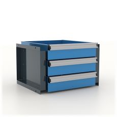 Блок из 3 ящиков для шкафа Premium 355x411x88 мм, серо-синий, Ferrum 13.921-7016/5015
