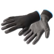 Перчатки рабочие защитные, полиэстер, полиуретан, черные, размер 10, HOEGERT Mulde HT5K223