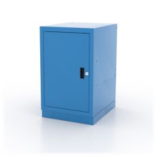 Тумба инструментальная металлическая верстачная серии “L”, с дверцей и 2 полками, синяя, Ferrum 01.410L-5015